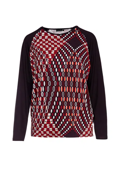 Conquista Women's Allover Pattern Jersey Top In Multi