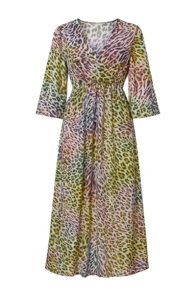 Conquista Women's Animal Print Empire Line Dress