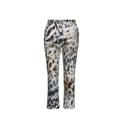Conquista Women's Animal Print Fitted Pants In Beige