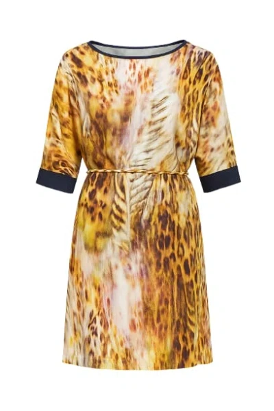 Conquista Women's Animal Print Loose Style Dress In Multi