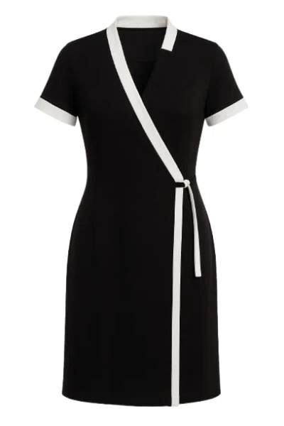 Conquista Women's Black & White Crossover Dress