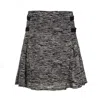 Conquista Women's Black & White Knit Skater Style Skirt In Black