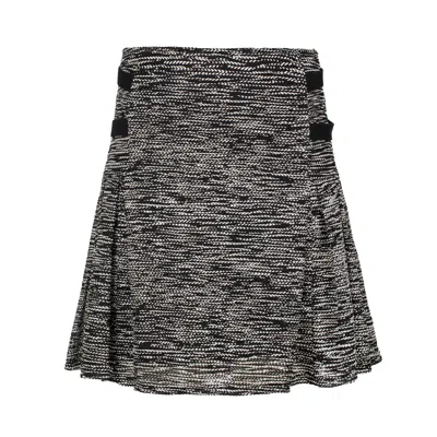 Conquista Women's Black & White Knit Skater Style Skirt