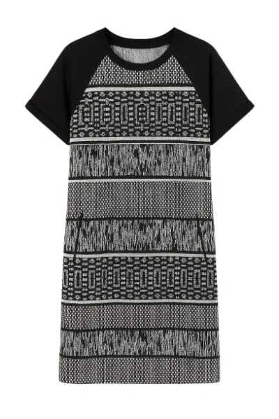 Conquista Women's Black & White Short Sleeve Straight Dress