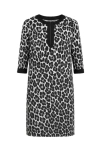 Conquista Women's Black Animal Print Sack Dress In Black