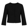 Conquista Women's Black Astrakhan Jacket With Pleather Detail In Black