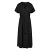 Conquista Women's Black Belted Midi Dress In Black