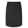 CONQUISTA WOMEN'S BLACK BOUCLE WOOL COAT FABRIC MINI SKIRT