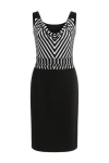 Conquista Women's Black Cowl Neck Print Dress In Black