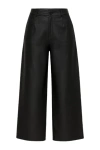 Conquista Women's Black Faux Leather Culottes By  Fashion In Black