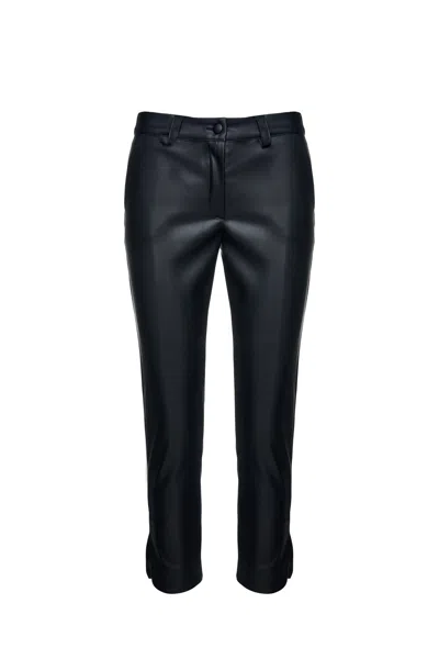 Conquista Women's Black Faux Leather Pants