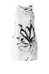 Conquista Women's Black Floral Print Sleeveless Sack Dress In Black