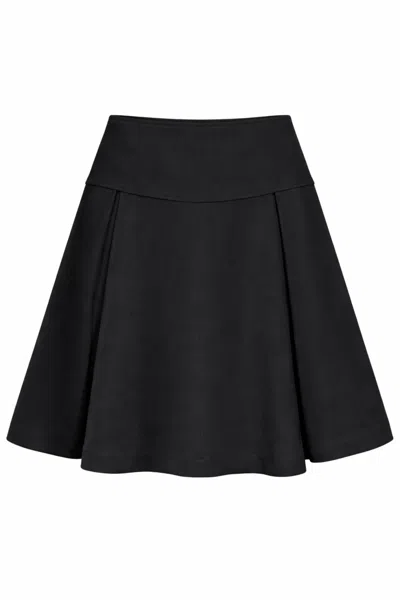 Conquista Women's Black High-waist A-line Skirt With Structured Pleats