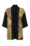 Conquista Women's Black Kimono Style Cardigan In Multi