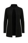 Conquista Women's Black Knit Jacquard Jacket With Batwing Sleeves In Black