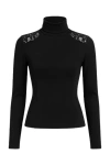 Conquista Women's Black Long Sleeve Turtleneck Top In Black