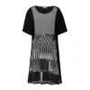 Conquista Women's Black Monochrome Melody Plus Size Dress In Black