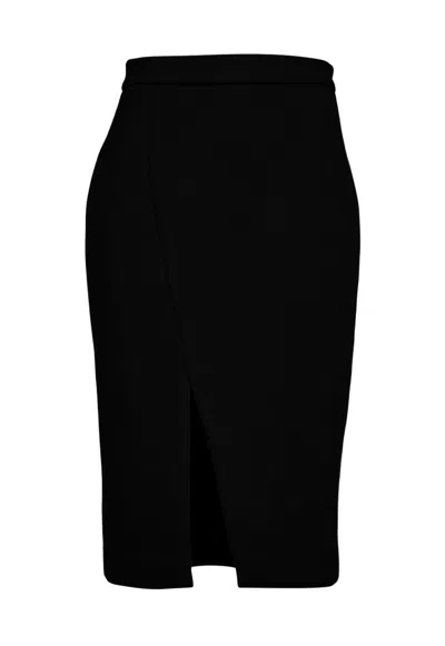Conquista Women's Black Mouflon Pencil Skirt