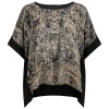 Conquista Women's Black Oversized Print Top With Sequins In Black