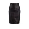 Conquista Women's Black Pleather Pencil Skirt In Black