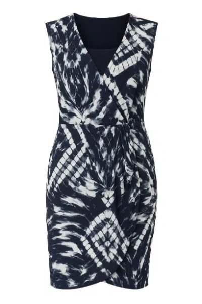 Conquista Women's Black Print Dress With Uneven Hemline