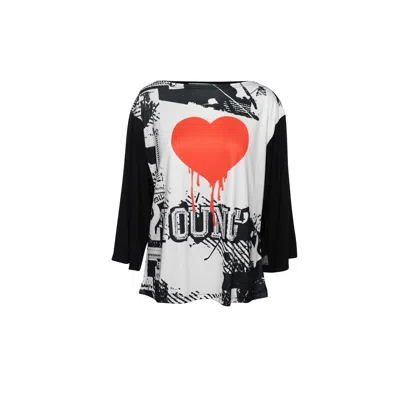 Conquista Women's Black Sheer Back Wide Sleeve Top