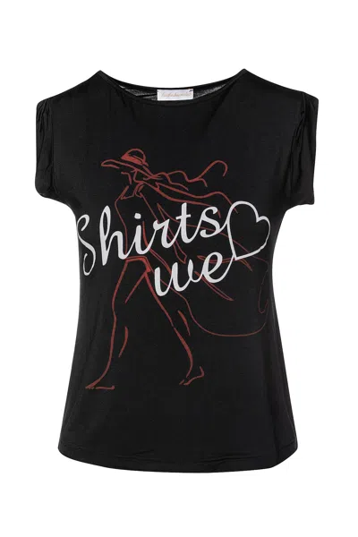 Conquista Women's Black Shirts We Love T-shirt