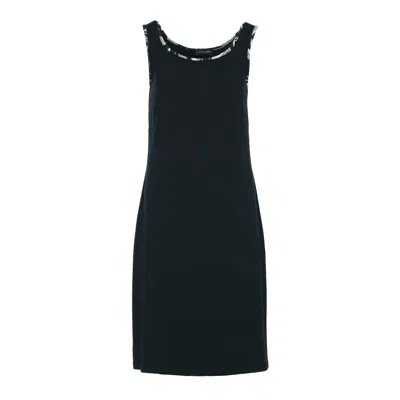 Conquista Women's Black Simple Comfort Sleeveless Dress