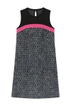 Conquista Women's Black Sleeveless A-line Print Dress In Black