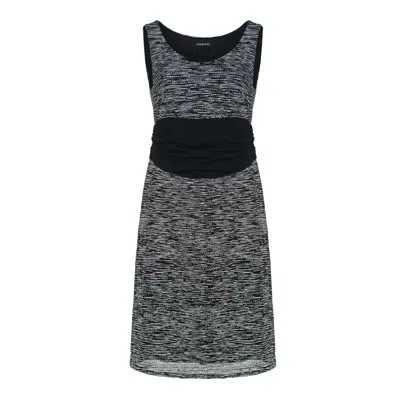 Conquista Women's Black Sleeveless Knit Dress With Belt