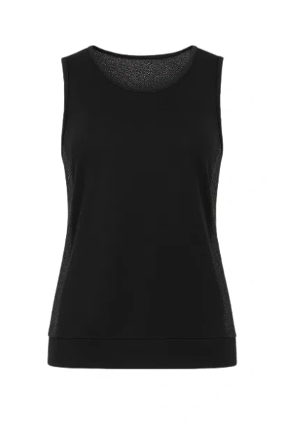 Conquista Women's Black Sleeveless Sheer Back Top