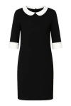 Conquista Women's Black Straight Dress With Contrast Details In Black