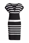 Conquista Women's Black Straight Striped Dress In Black