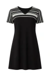 Conquista Women's Black Stripe Detail A Line Dress In Black
