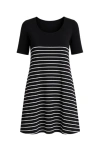 Conquista Women's Black Stripe Detail A Line Stretch Dress. In Black