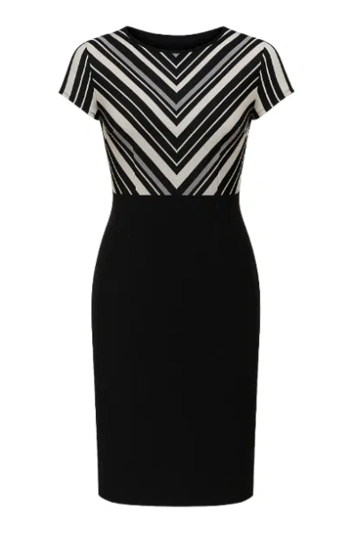 Conquista Women's Black Stripe Detail Straight Dress