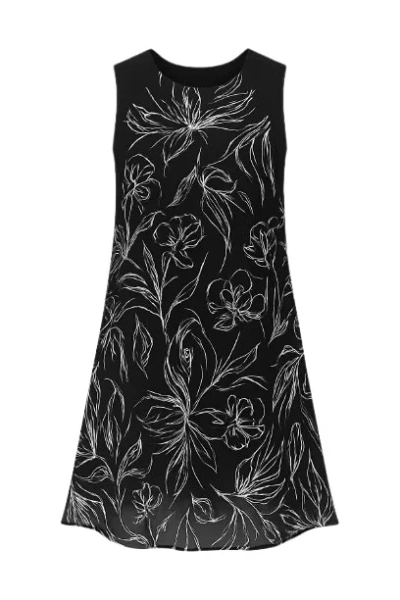 Conquista Women's Black Summer A Line Chiffon Dress