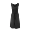 Conquista Women's Black Tie Waist Sleeveless Dress By  Fashion In Black