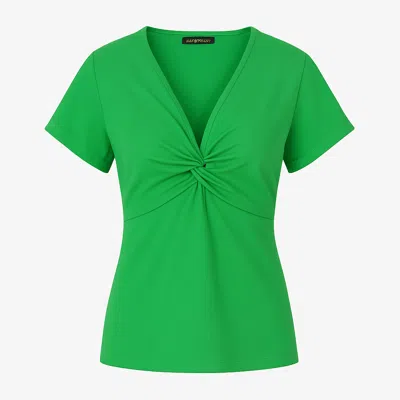 Conquista Women's Black Twist Front Green Jersey Top –