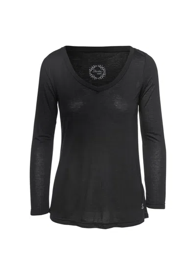 Conquista Women's Black V Neck Top By Swl