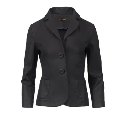 Conquista Women's Black Washed Cotton Gabardine Blazer –