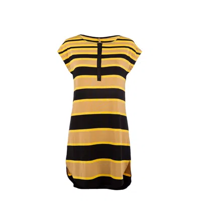 Conquista Women's Black / Yellow / Orange Striped Tunic In Multi