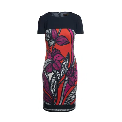 Conquista Women's Blue & Red Floral Dress By  Fashion In Multi