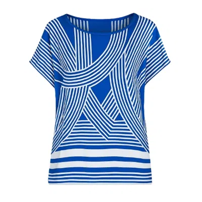 Conquista Women's Blue & White Striped Jersey Top
