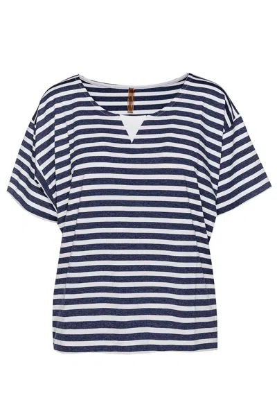 Conquista Women's Blue & White Striped Top