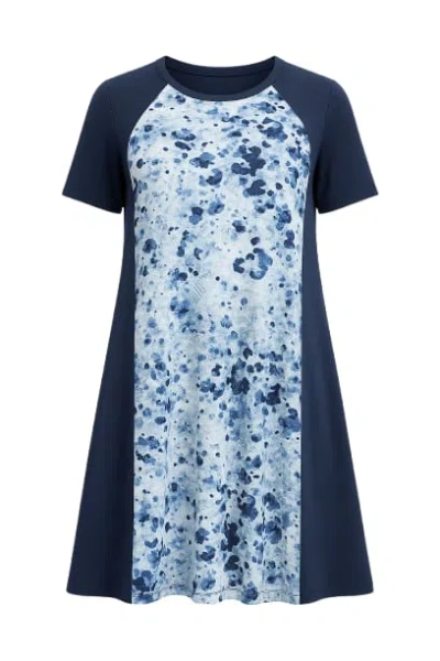 Conquista Women's Blue Animal Print Detail Dress