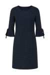 Conquista Women's Blue Bell Sleeve Straight Check Dress In Blue