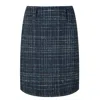 Conquista Women's Blue Check Wool Coat Fabric Mini Skirt In Blue