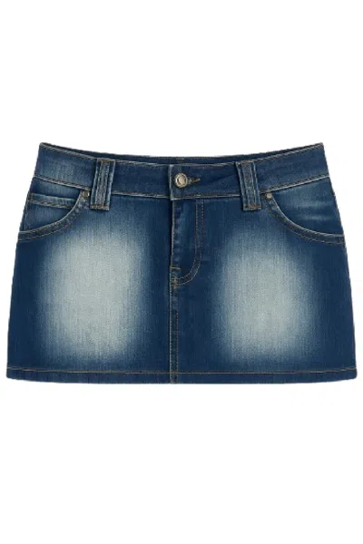 Conquista Women's Blue Classic Denim Mini Skirt – Timeless Fit With A Modern Edge