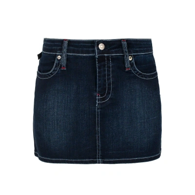 Conquista Women's Blue Denim Micro Mini Skirt